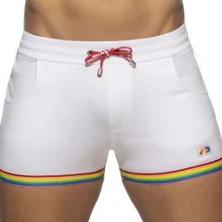 Short Rainbow Tape Coton Blanc