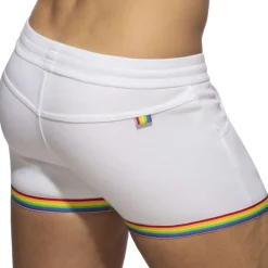 Short Rainbow Tape Coton Blanc