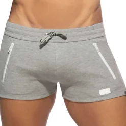 Short Sport Double Zip Gris Chiné