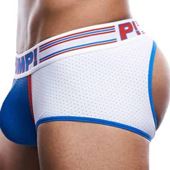 Shorty Bottomless Access E-Racer Velocity Blanc - Bleu Electrique