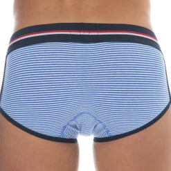 Shorty Coton Rayure Bleu - Blanc