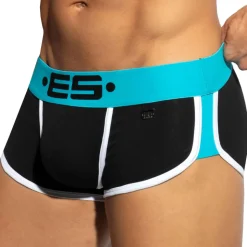 Shorty Double Side Coton Noir - Turquoise