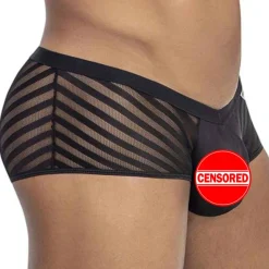 Shorty Résille Rayé Noir