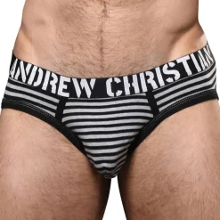 Slip Almost Naked Prison Rayé Noir - Gris