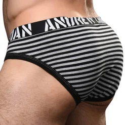 Slip Almost Naked Prison Rayé Noir - Gris