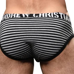 Slip Almost Naked Prison Rayé Noir - Gris