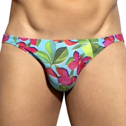 Slip Bikini Bold Flowers Turquoise