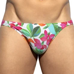 Slip Bikini Bold Flowers Blanc