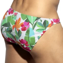 Slip Bikini Bold Flowers Blanc