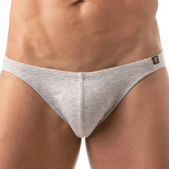 Slip Bikini French Coton Gris Chiné