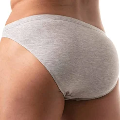 Slip Bikini French Coton Gris Chiné