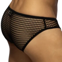 Slip Bikini Maille Ajourée - Noir