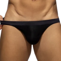 Slip Bikini Rayure Epaisse - Noir