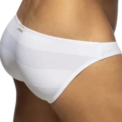 Slip Bikini Rayure Epaisse - Blanc