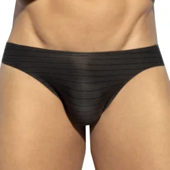 Slip Bikini Stripes Brownie Noir
