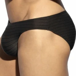 Slip Bikini Stripes Brownie Noir