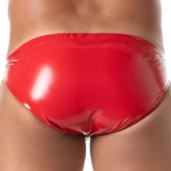 Slip Bikini Zippé Vinyl Rouge