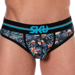 Slip Coton Floral Bleu Marine