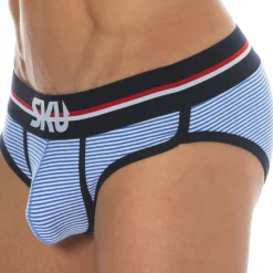 Slip Coton Rayure Bleu - Blanc