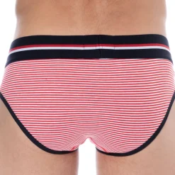 Slip Coton Rayure Rouge - Blanc