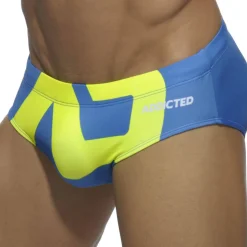 Slip de Bain AD Logo Bleu Roi - Jaune