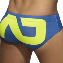 Slip de Bain AD Logo Bleu Roi - Jaune
