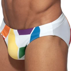 Slip de Bain AD Rainbow Blanc