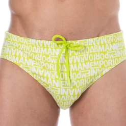 Slip de Bain All Over Logo Citron Vert