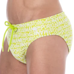 Slip de Bain All Over Logo Citron Vert