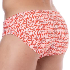 Slip de Bain All Over Logo Rouge