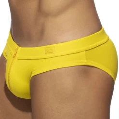 Slip de Bain Allover Zip Jaune