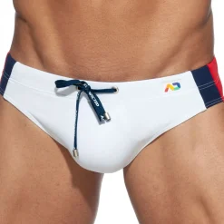 Slip de Bain Basic Stripes Blanc