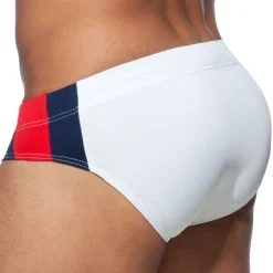 Slip de Bain Basic Stripes Blanc