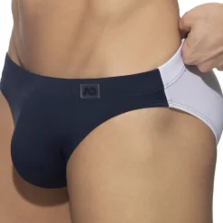 Slip de Bain Bicolore Bleu Marine - Blanc