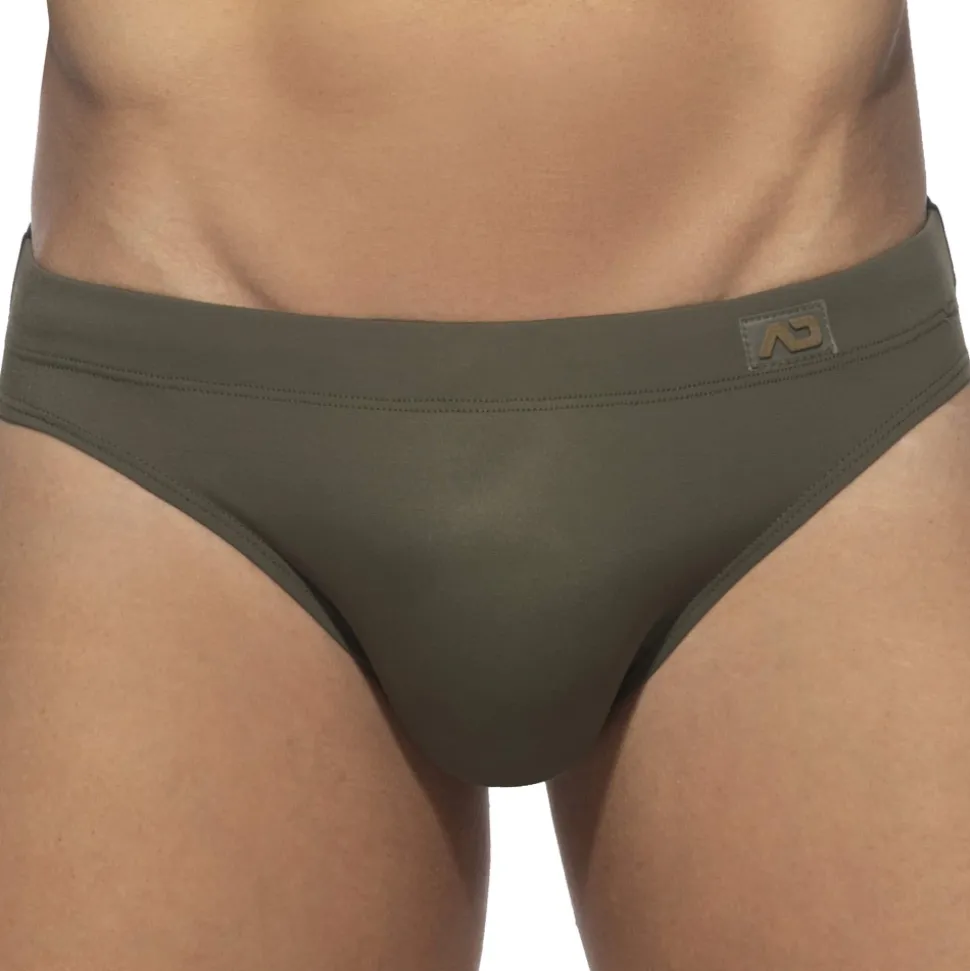 Slip de Bain Bicolore Kaki - Noir