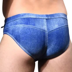 Slip de Bain Bikini Denim Indigo