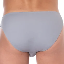 Slip de Bain Bikini Gris Clair