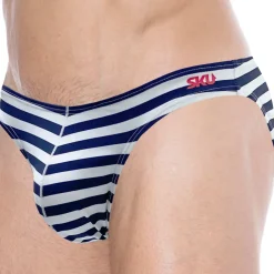 Slip de Bain Bikini Marinière