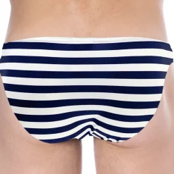 Slip de Bain Bikini Marinière