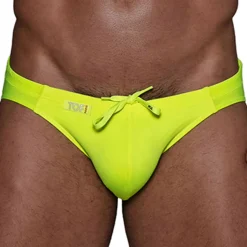 Slip de Bain Bikini Neon Jaune Fluo
