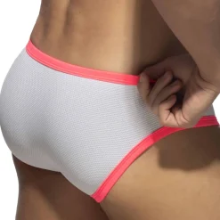 Slip de Bain Bikini Neon Snow White Blanc - Rose Fluo