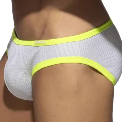 Slip de Bain Bikini Neon Snow White Blanc - Jaune Fluo