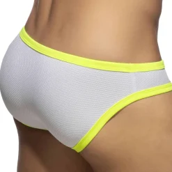 Slip de Bain Bikini Neon Snow White Blanc - Jaune Fluo