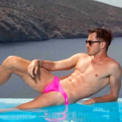Slip de Bain Bikini Rose Fluo