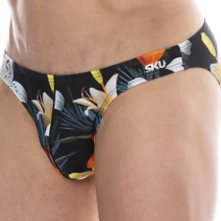 Slip de Bain Bikini Tropical Summer Noir