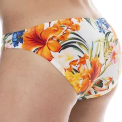 Slip de Bain Bikini Tropical Summer Blanc