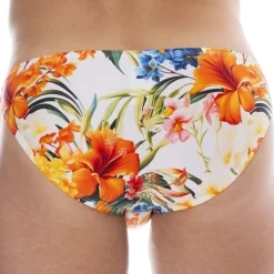 Slip de Bain Bikini Tropical Summer Blanc