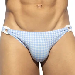 Slip de Bain Bikini Vichy Bleu Ciel