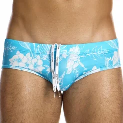 Slip de Bain Classic Floreale Bleu Ciel
