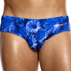 Slip de Bain Classique Daisies Bleu